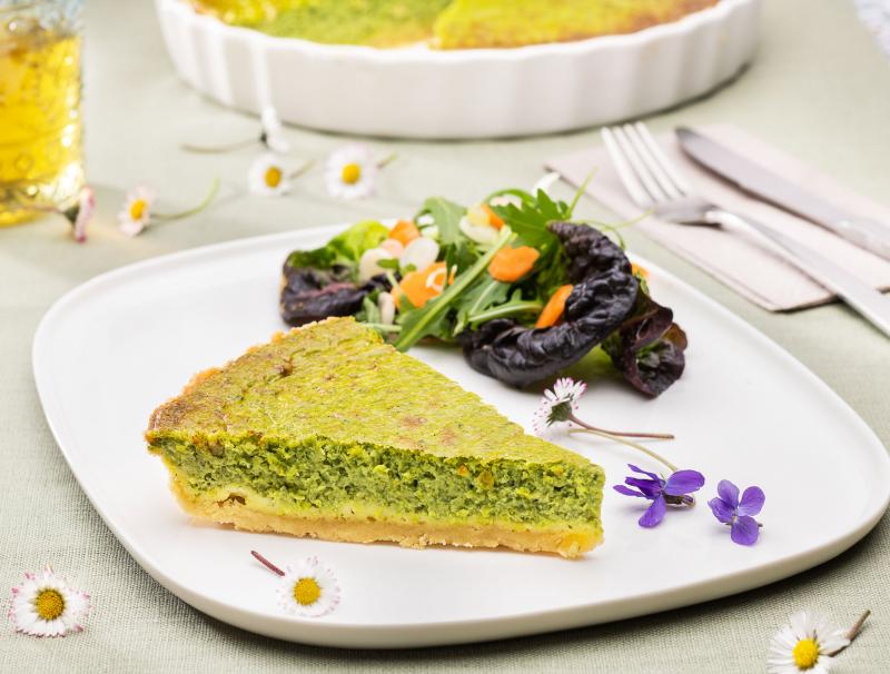 Grasgrüne Bärlauch-Spinat-Quiche