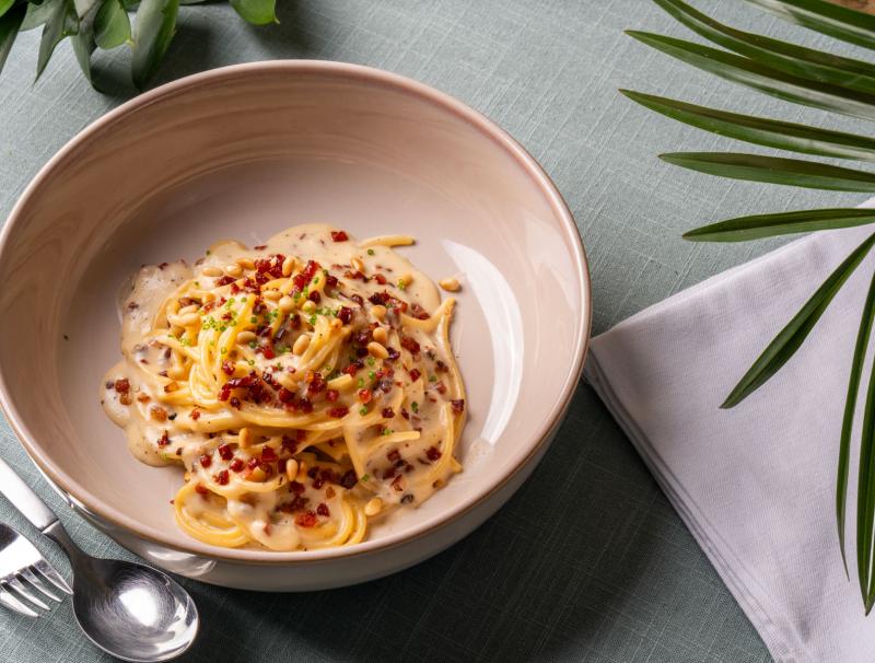 Laktosefreie Spaghetti nach Carbonara-Art
