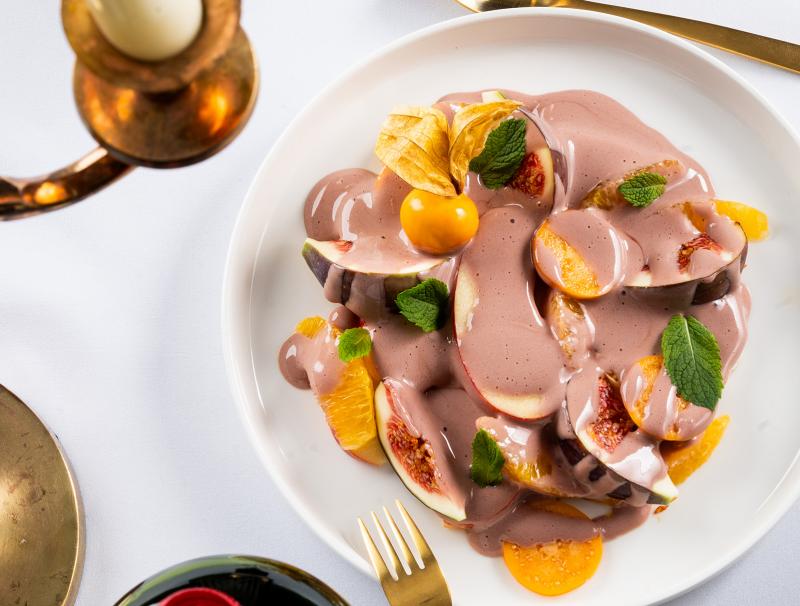 Winterfrüchte mit Portweinsabayon