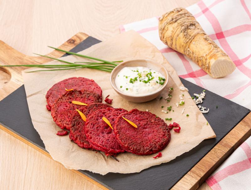 Rote-Rüben-Puffer mit Krendip