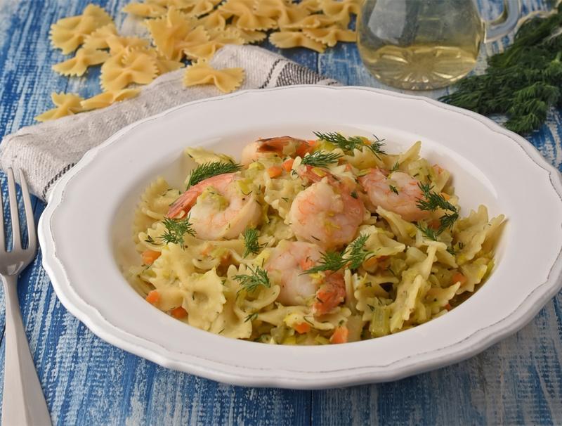 Farfalle con gamberetti