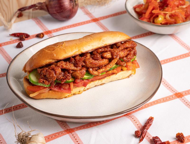 Brioche mit spicy Schweinefleisch