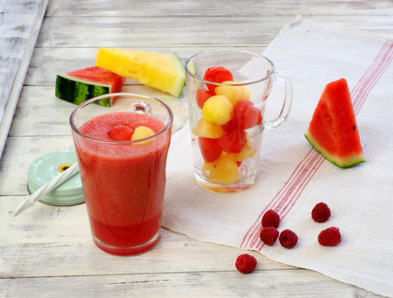 Wassermelonen-Himbeer-Shake