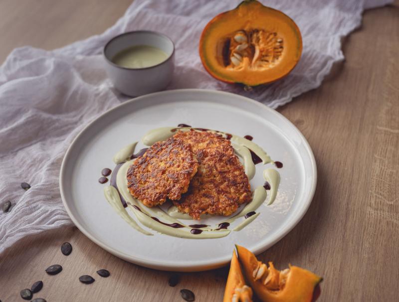Kürbislaibchen mit Kernölsauce