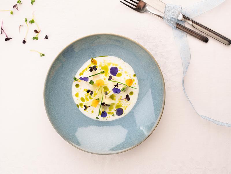 Kohlrabitascherl mit Räucherforelle
