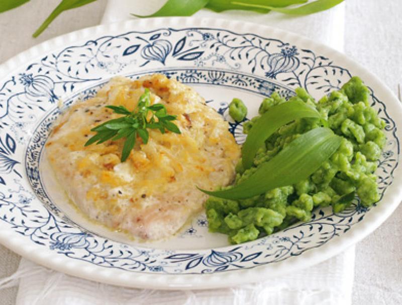 Zwiebelschnitzel mit Bärlauchspätzle