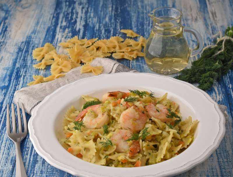 Farfalle con gamberetti