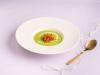 Erbsenschaumsuppe mit Krenstroh