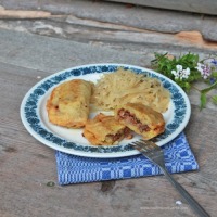  Fleischkrapfen aus „Brandteig“