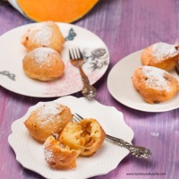 Frittierte Topfenknödel mit Kürbisfülle