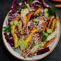 Herbstsalat mit Speckdressing