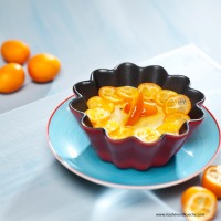 Grießpudding mit karamellisierten Kumquats (Zwergorangen)