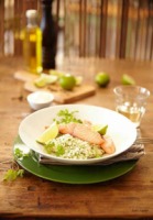 Kerbelrisotto mit Lachs