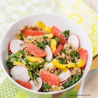 Mehrkorn-Salat mit Soja-Grapefruit-Chili-Dressing