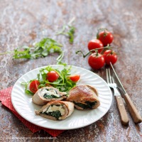 Schweinsschnitzel mit Spinat-Schafkäse-Fülle