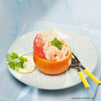 Shrimps mit rosa Grapefruit
