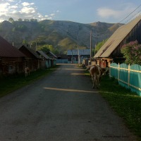 Typische Dorfstraße in Baschkortostan